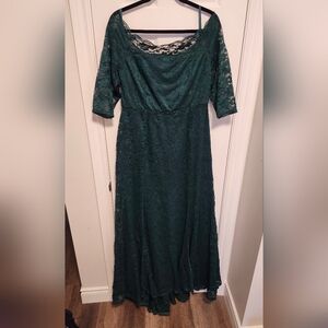 Torrid Dark Teal Lace Long Sleeve Dress